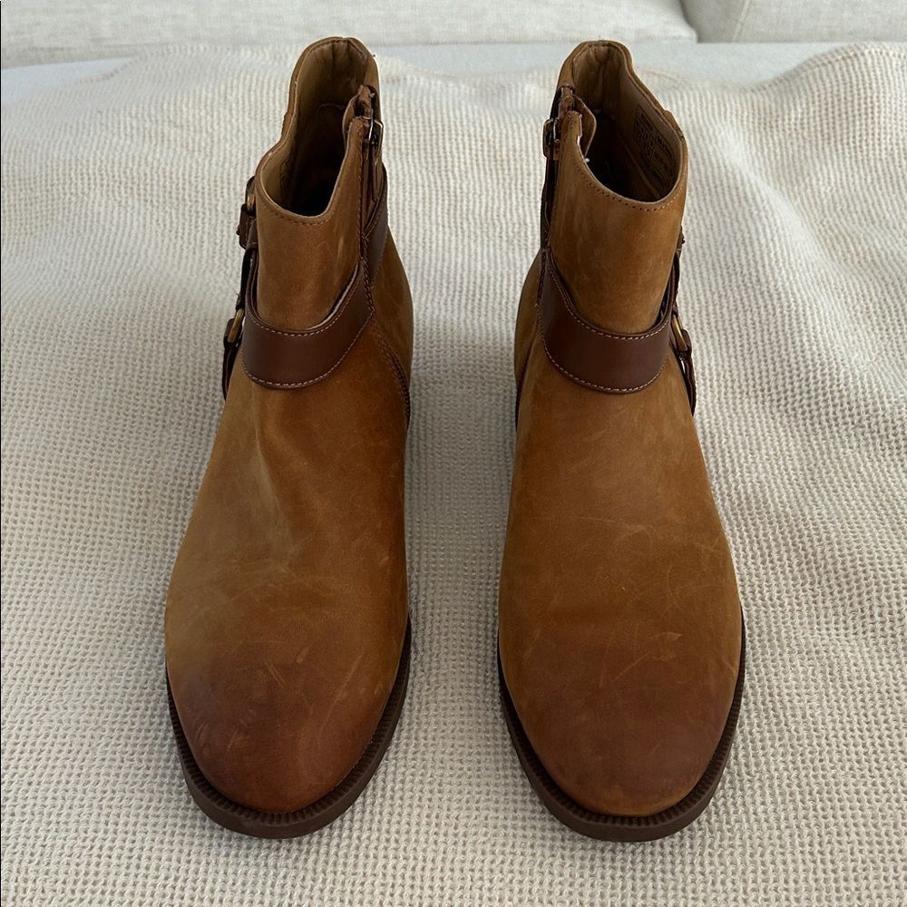 Vionic Rhiannon Equestrian Ankle Boot,Cognac Nubuck Leather Buckle,Size 7.5 NWOT - Picture 2 of 8